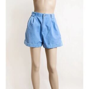 VTG LIZ CLAIBORNE LizSport High Waist Cotton Pleated Shorts Turquoise Retro 6